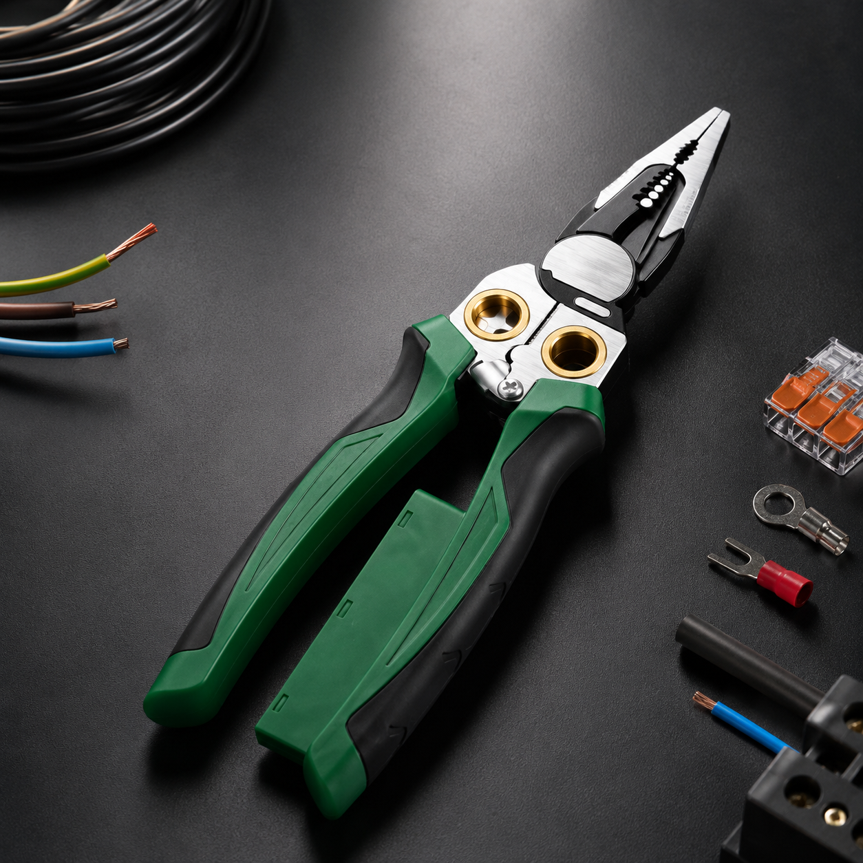 TrimVolt Pro wire stripping tool with ergonomic non-slip handles